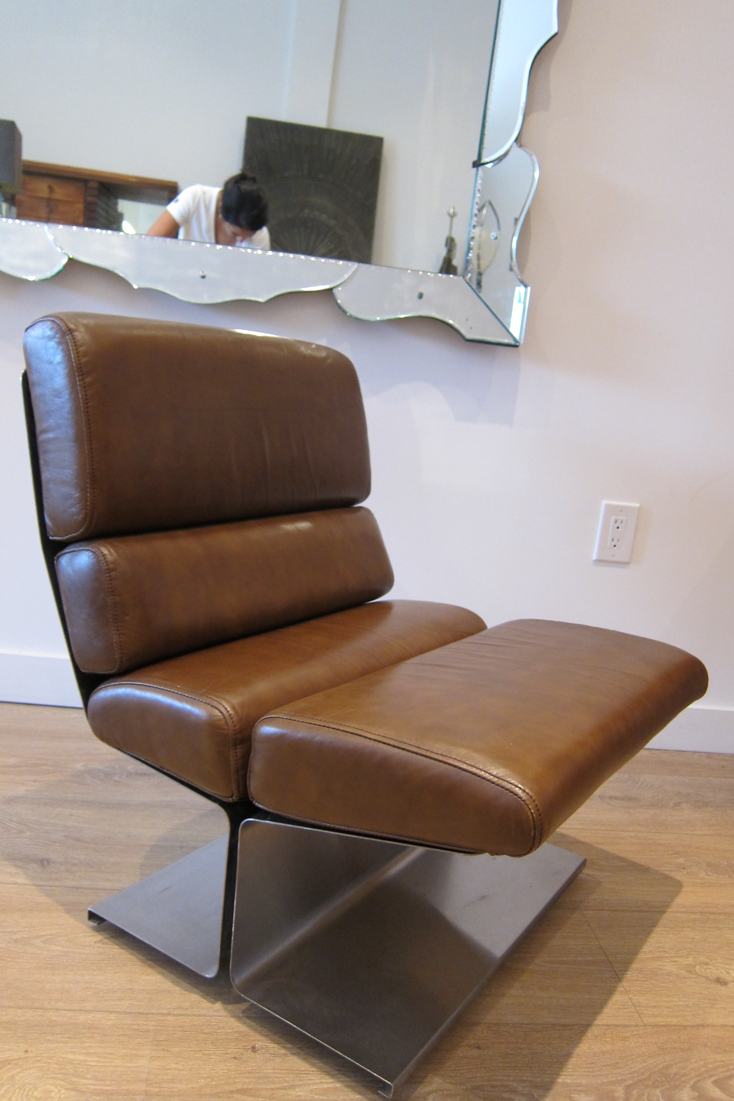 Steel Slipper Lounge Chair by Uginox.